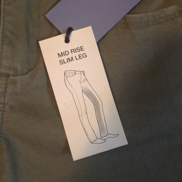 NWT Olive Green Jag Mid Rise Slim Leg Jeans - Picture 4 of 5